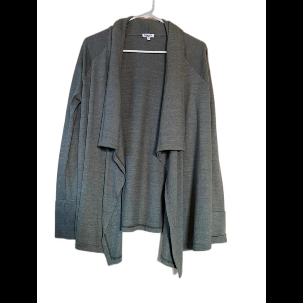Splendid Green Sage Open Front Drape Cardigan Sweater Size XS